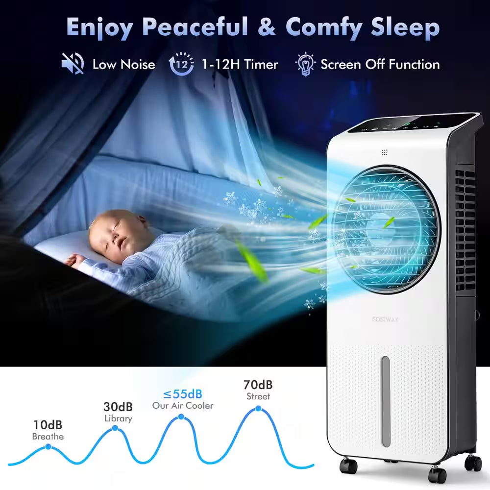 423.5 CFM Evaporative Air Cooler 3-In-1 Portable Swamp Cooling Fan W/12H Timer Remote for 200 Sq.Tf.