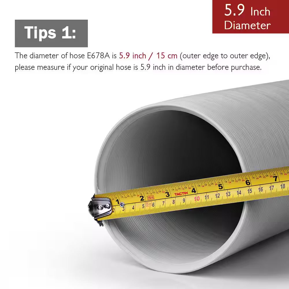 5.9 In. X 6.5 Ft. Non-Insulated Flexible Exhaust Hose for Portable Air Conditioner, Counter-Clockwise