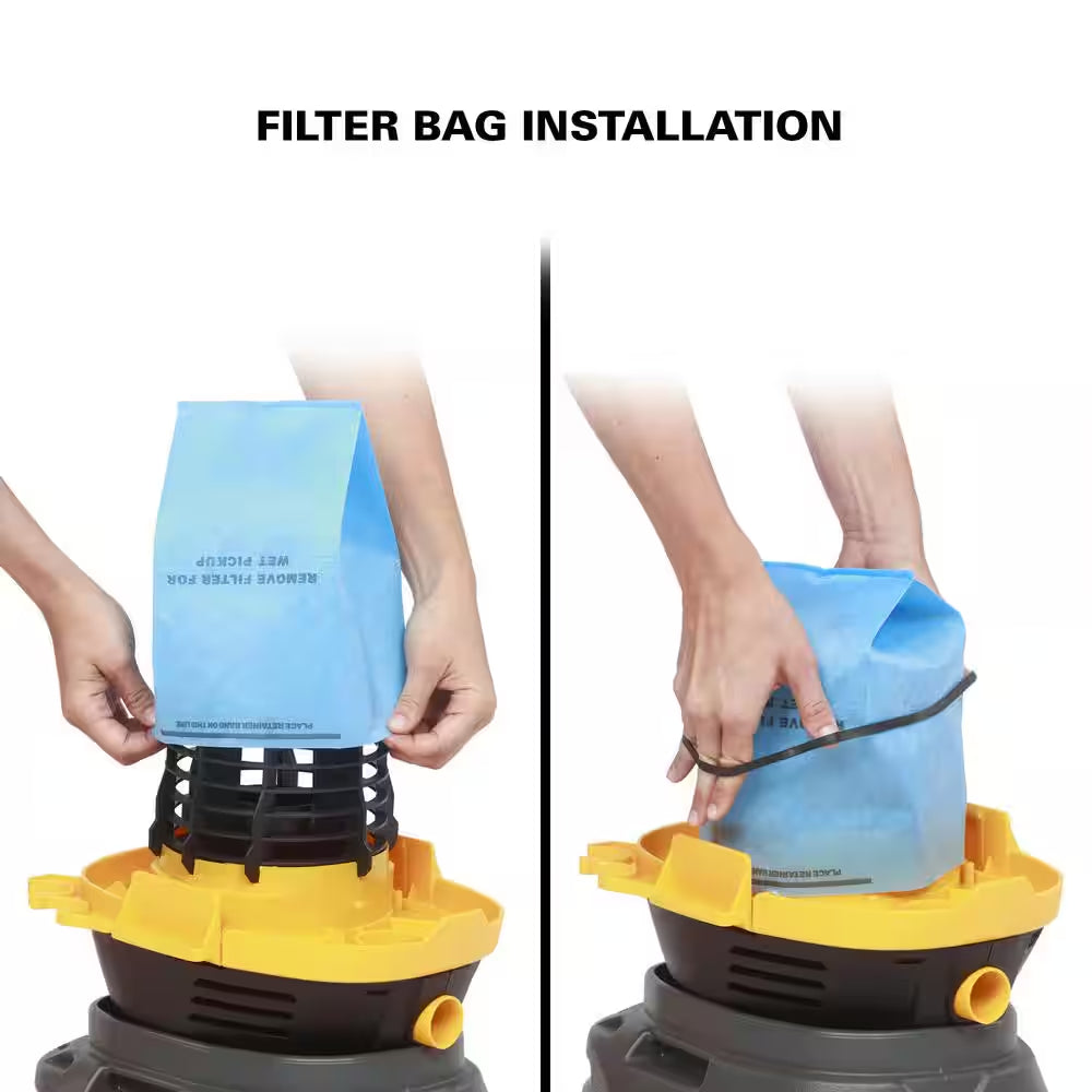 2.5 Gal. 1.75 Peak HP Small Shop Vacuum Wet Dry Vac with Filter Bag, Hose, Utility and Car Nozzle Attachments HD2025
