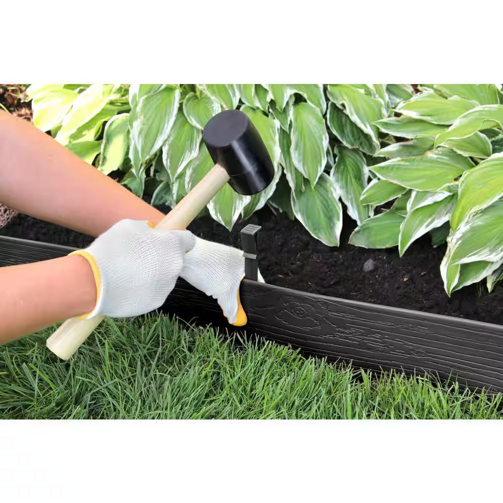 Terrace Board 5 In. X 40 Ft. Black Landscape Lawn Edging with Stakes