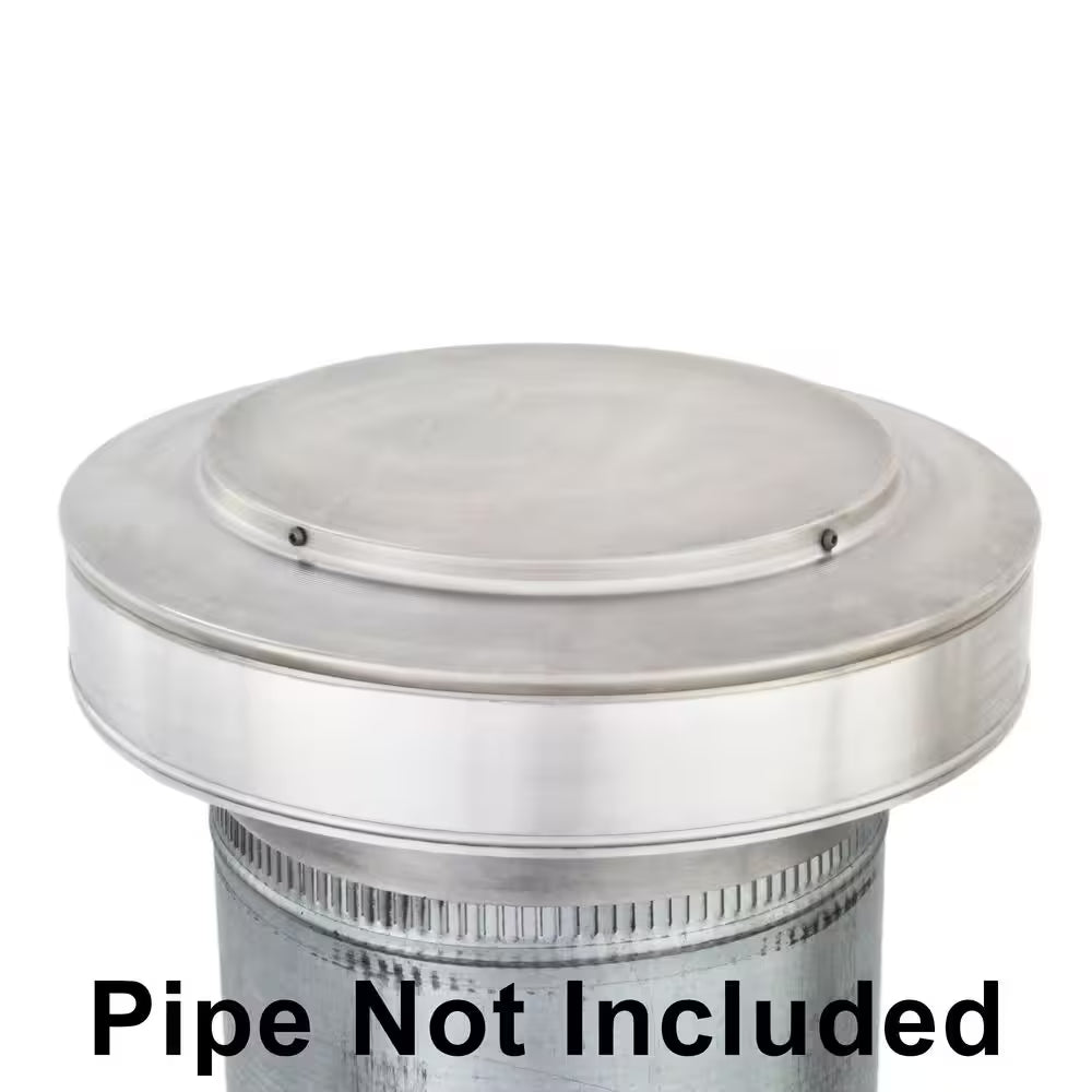 10 In. Dia. Aluminum Vent Pipe Cap in Mill Finish