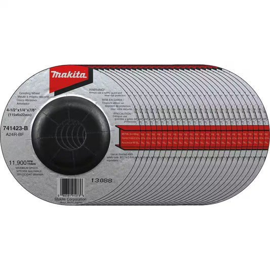 4-1/2 In. X 7/8 In. X 1/4 In. 24-Grit General Purpose Metal Grinding Wheel (25-Pack)