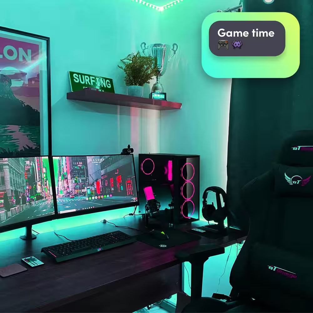 120 In. Smart Multi-Color RGB+W Wi-Fi Plug-In LED Strip Light Kit, Works with Alexa/Hey Google/Homekit/Siri