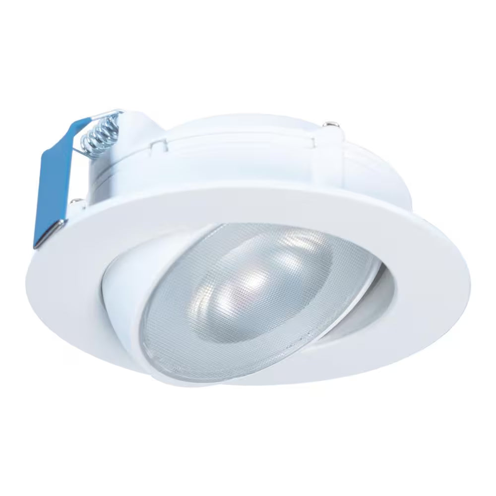 HLA 4 In. Color Selectable (2700K-5000K) Canless Recessed Narrow Beam Adjustable Gimbal Trim Integrated LED Kit