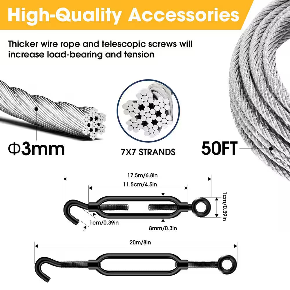 14 In. 8 Pack Ground Anchors W/ 1/8 In. Galvanized Cable Shed Anchor Kit Sheds Car Ports Swing Sets (14 In. of 8 Piece)