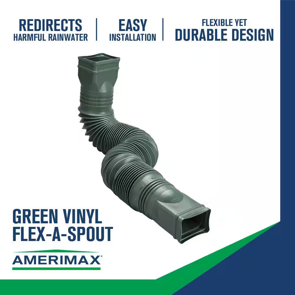 Flex a Spout 55 In. Green Vinyl Downspout Extension