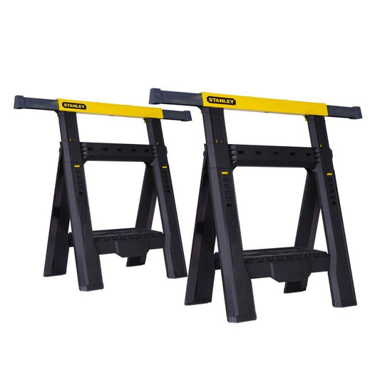 32 In. H Plastic 2-Way Adjustable Folding Sawhorse (2 Pack)