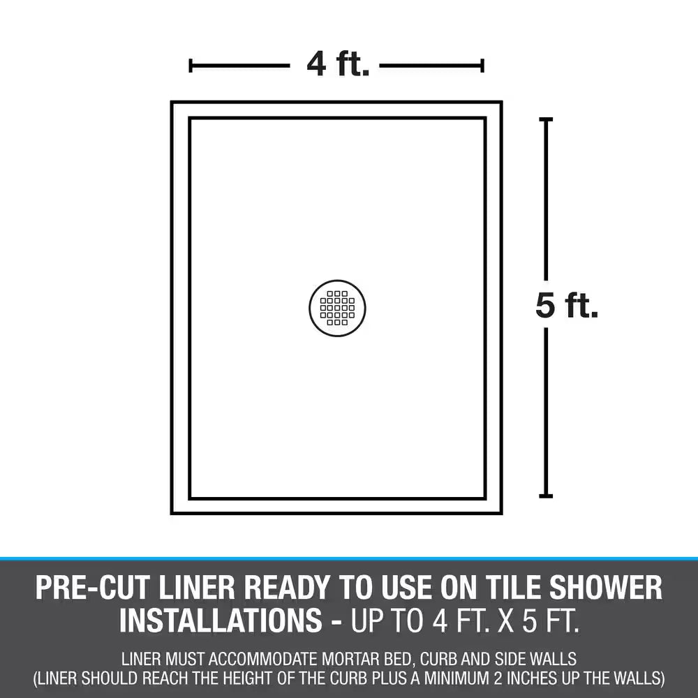 5 Ft. X 6 Ft. Gray PVC Shower Pan Liner Roll