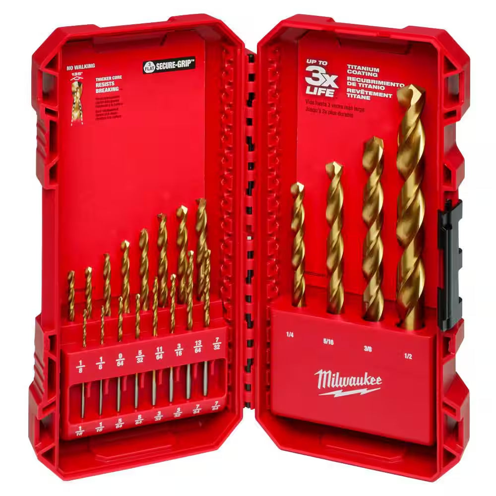 Titanium Drill Bit Set (20-Piece)