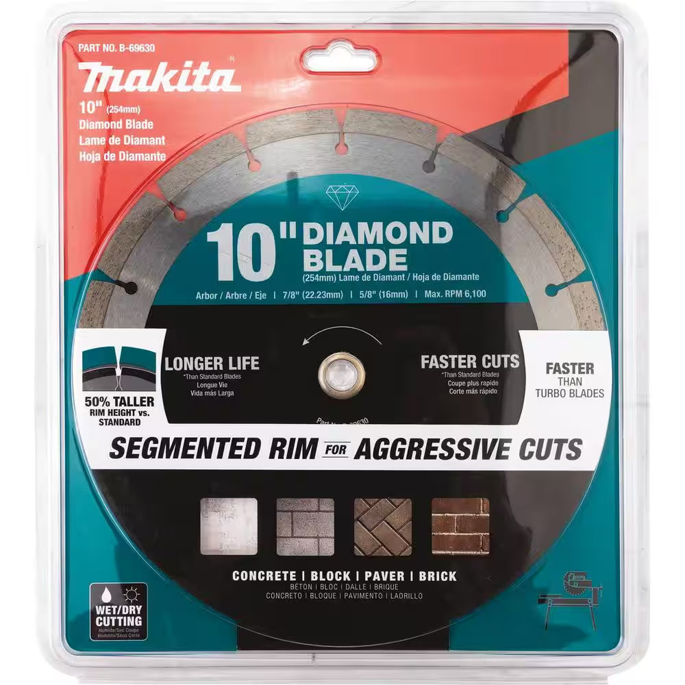 10 In. Segmented Rim Diamond Blade for General Purpose