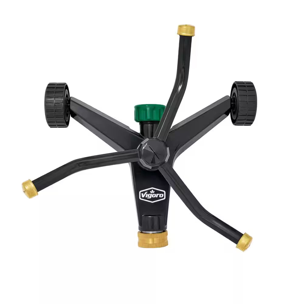 1,384 Sq. Ft. Metal 3-Arm Rotating Lawn and Garden Sprinkler