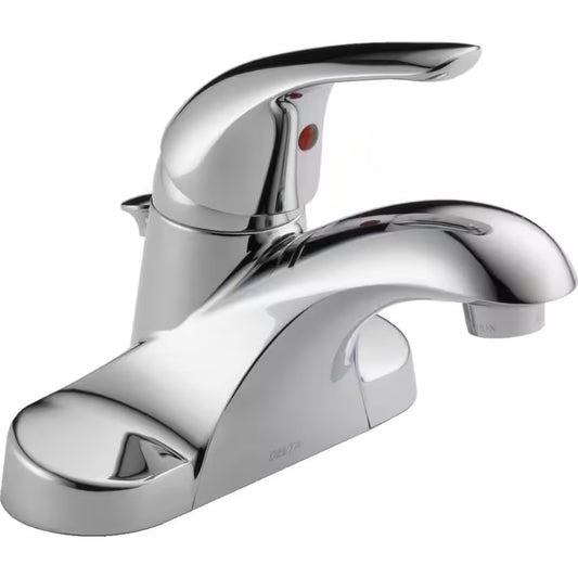 Foundations 4 In. Centerset Single Handle Bathroom Faucet in Polished Chrome