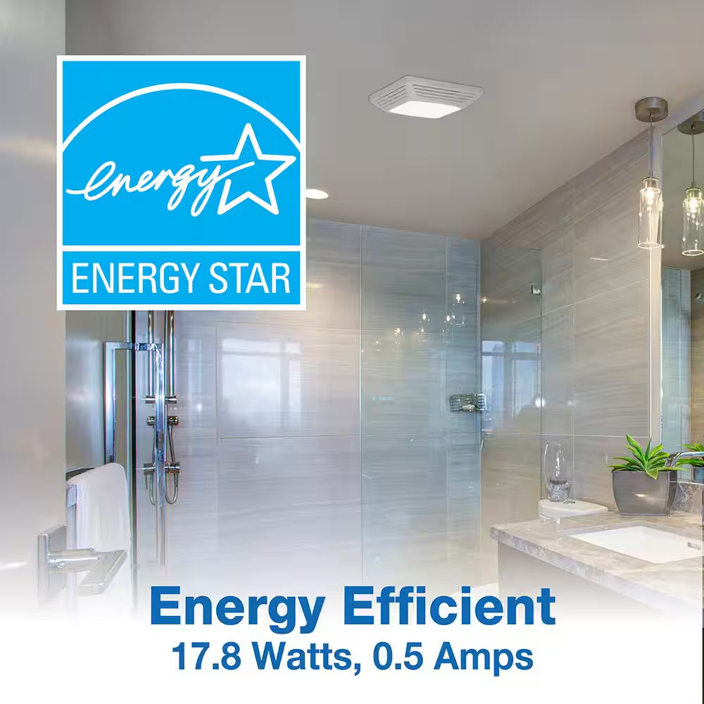 ENERGY STAR Certified Snap-In Installation Quiet 50 CFM Bathroom Exhaust Fan with LED Light