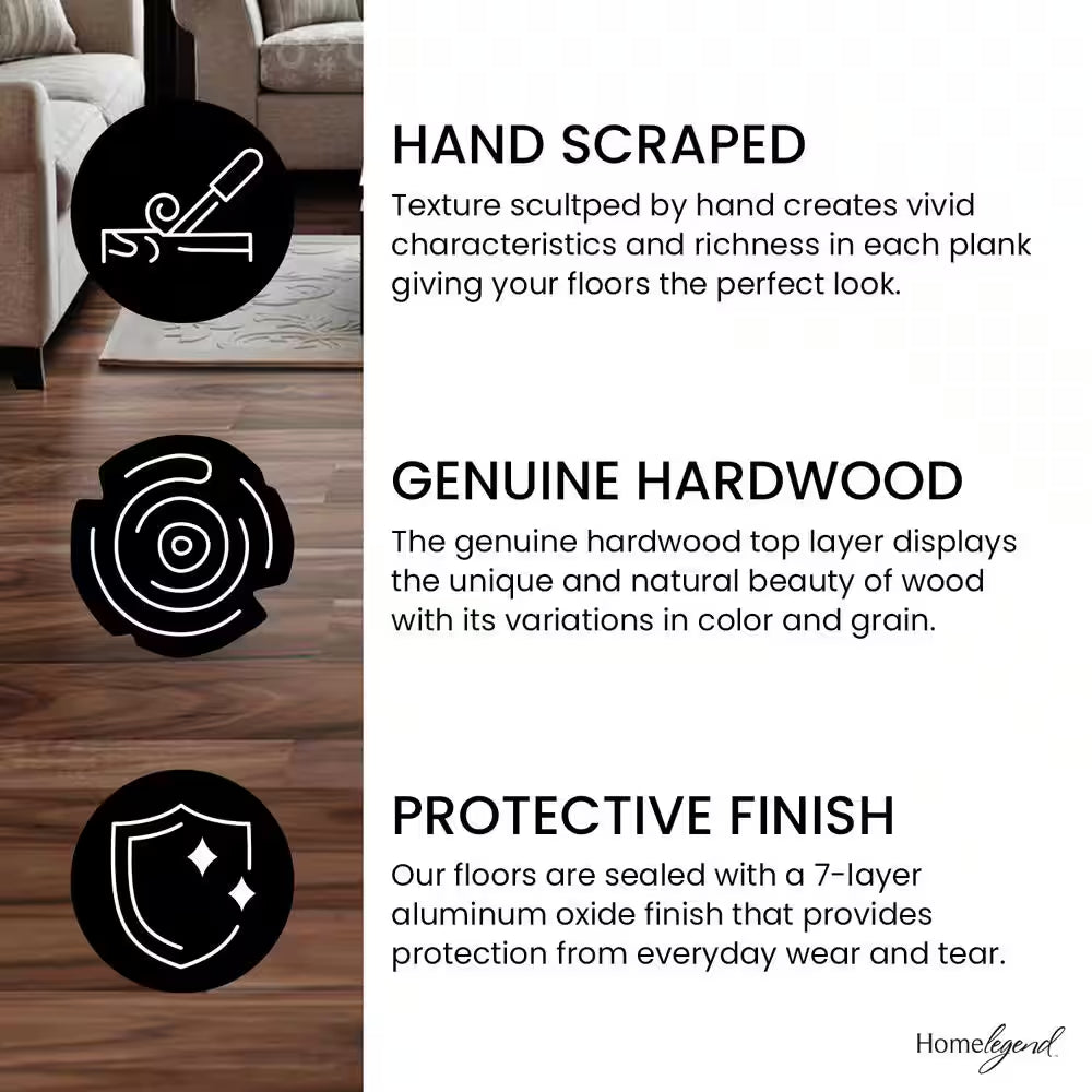 Natural Acacia 3/8 In. T X 5 In. W Hand Scraped Engineered Hardwood Flooring (26.3 Sqft/Case)