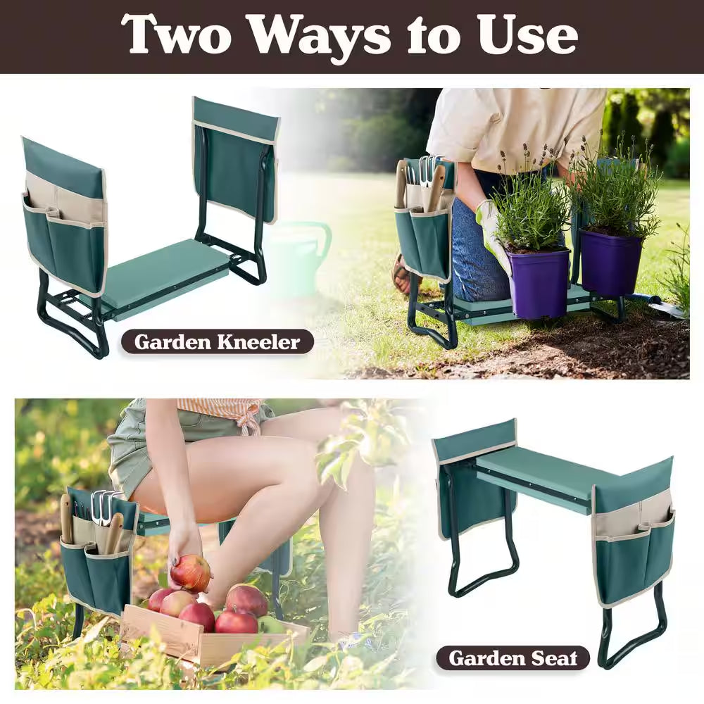 Gardening Kneeling Bench with Tool Pouches