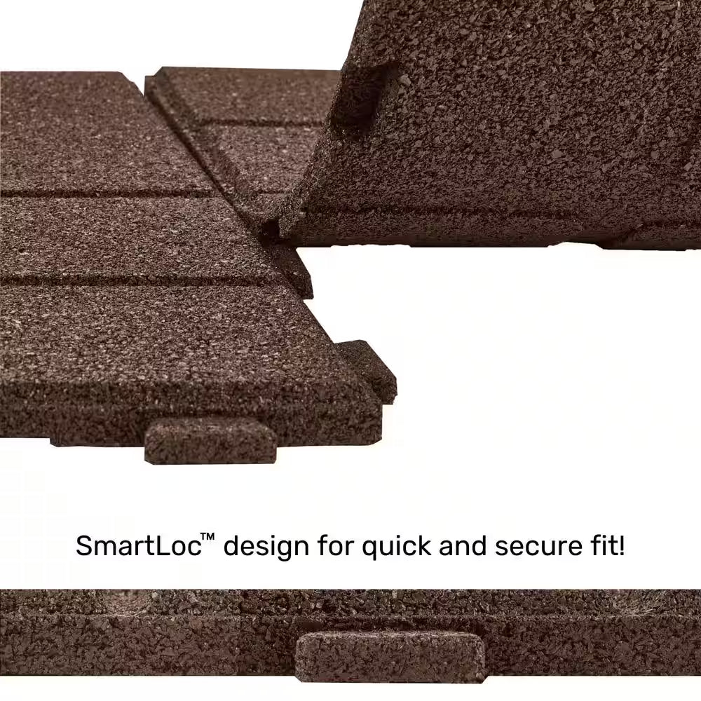 16 In. X 16 In. X 5/8 In. Brown Smartloc Rubber Paver (9-Pack)