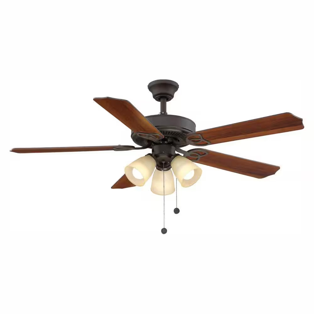 Brookhurst 52 In. LED Indoor Oil Rubbed Bronze Ceiling Fan with Light Kit