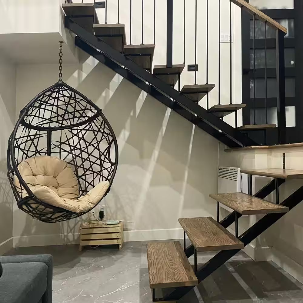 7-Steps Steel Stair Stringer Black 7-1/2 In. X 10-1/4 In. (Includes 1 Stair Stringer)