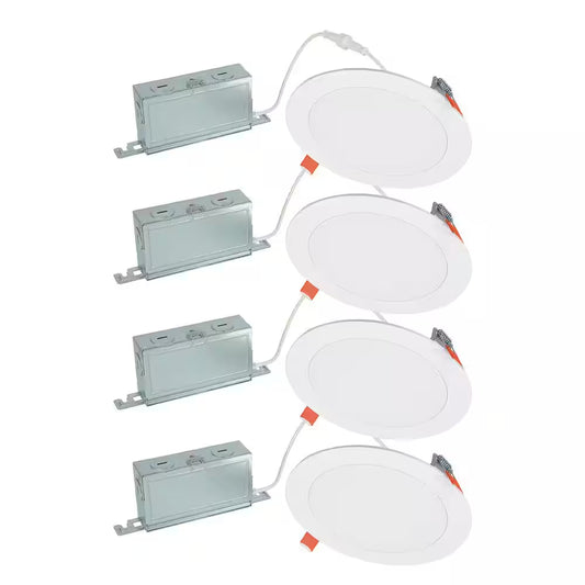 HLBSL 6 In. Can Less Integrated LED, 900 Lumens, 5CCT, White (4-Pack)