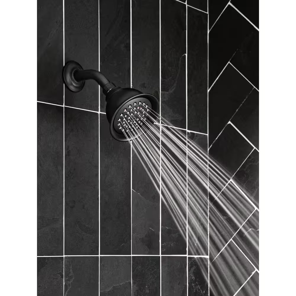 Banbury 1-Handle 1-Spray Trim Kit Tub and Shower Faucet 1.75 GPM in Matte Black (Valve and Handles Included)