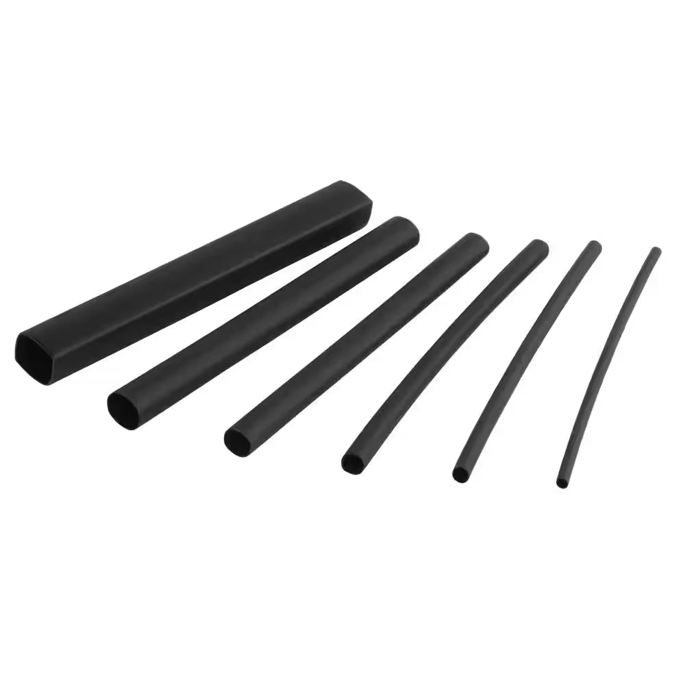 160-Piece 3 In. Assorted Size Heat Shrink Tubing Kit, Black
