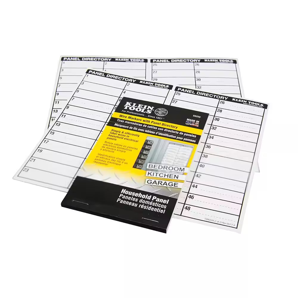 Wire Markers-Household Electric Panel W/Directory