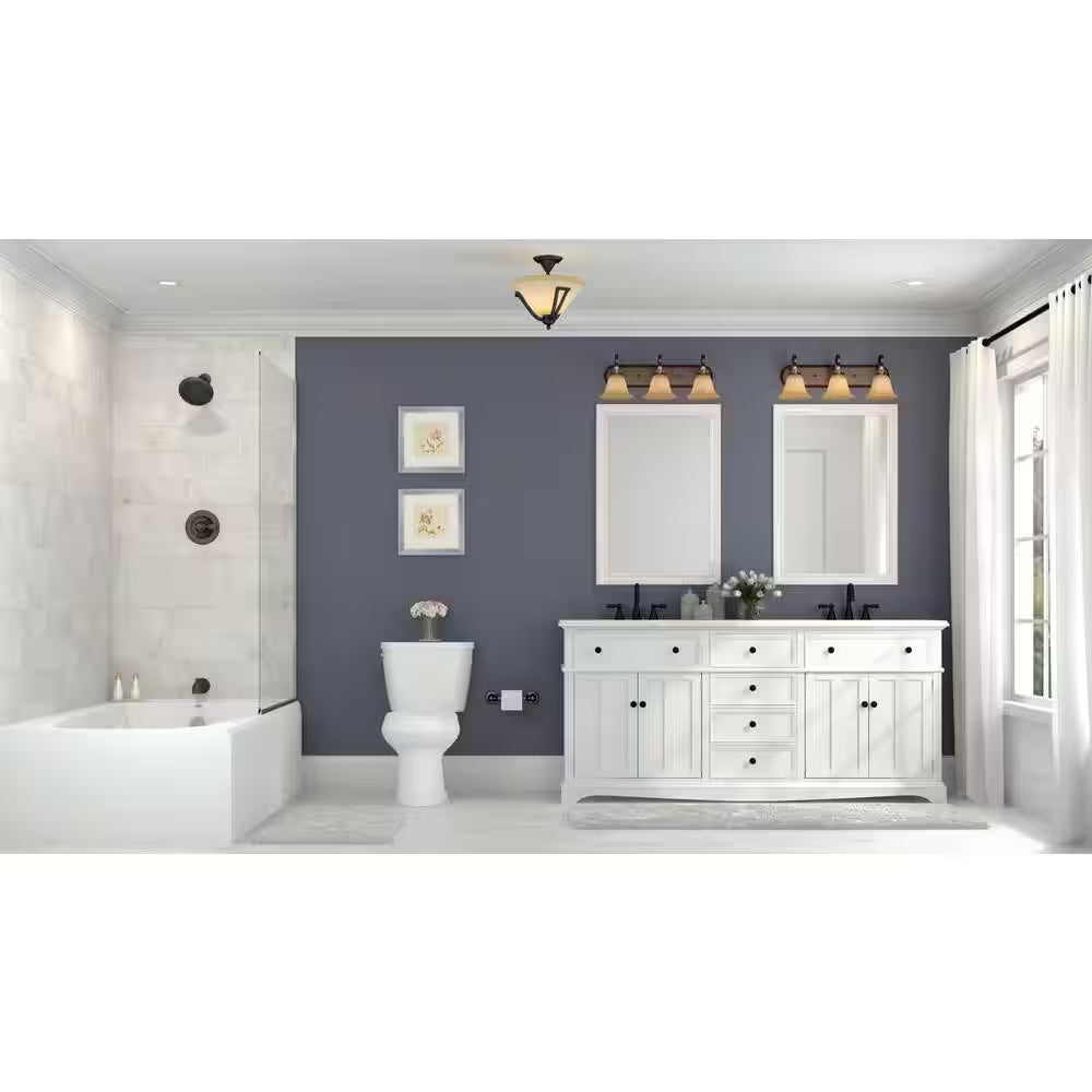 12 Inch Rough in Two-Piece 1.28 GPF Single Flush round Toilet in White Seat Included