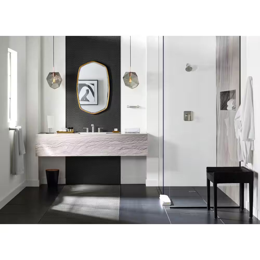 Genta LX 1-Handle 3-Spray Posi-Temp Shower Only Faucet Trim Kit in Spot Resist Brushed Nickel (Valve Not Included)