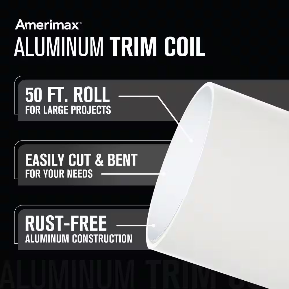 14 In. X 50 Ft. Bright White over Bright White Aluminum Trim Coil
