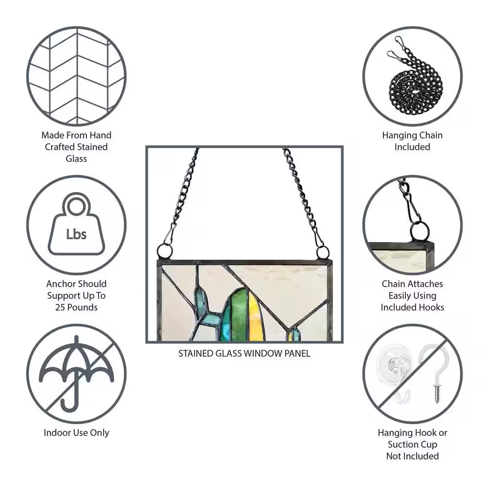 Green Stained Glass Brandi'S Window Panel
