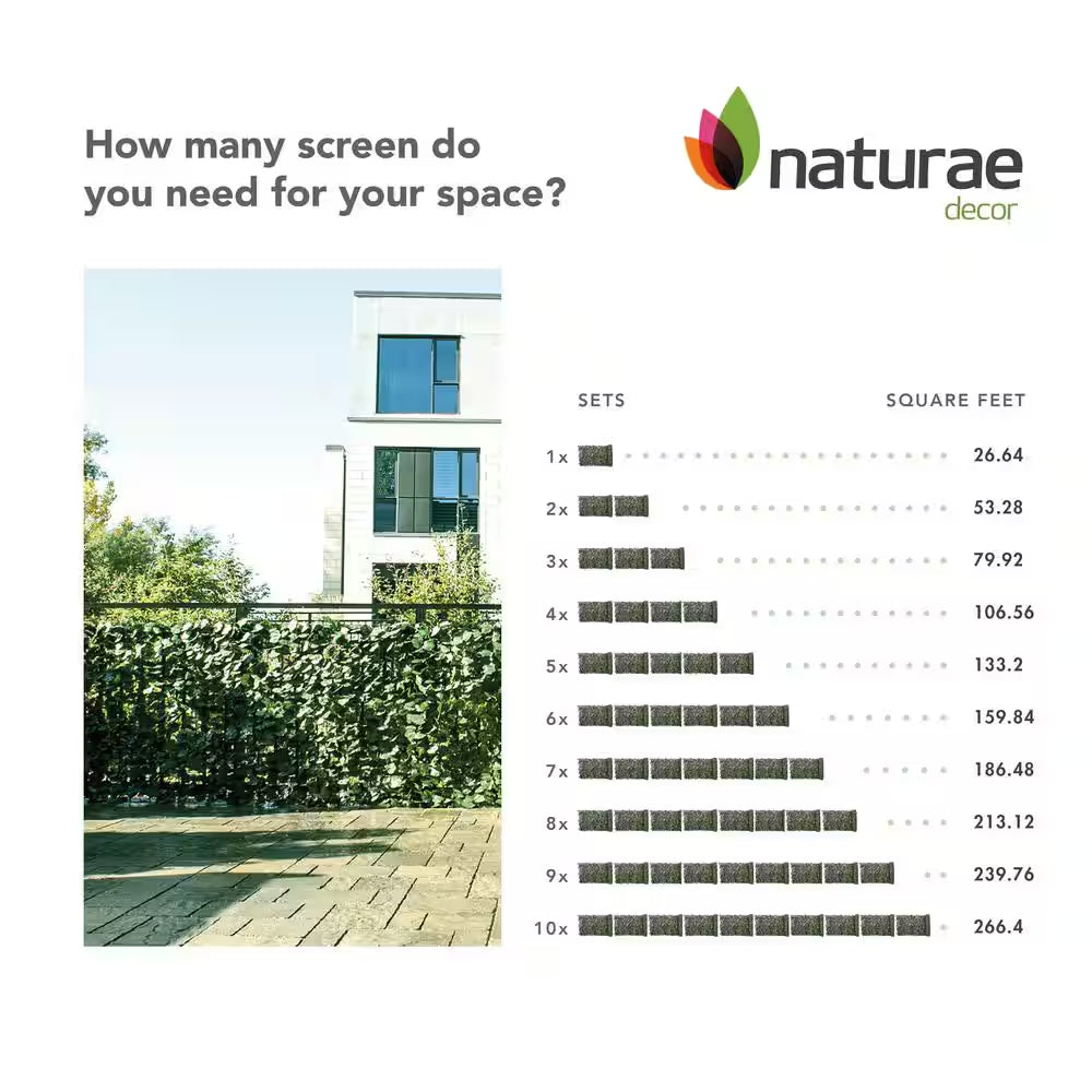 Ivy 40 In. X 96 In. Privacy Screen Hedges Artificial