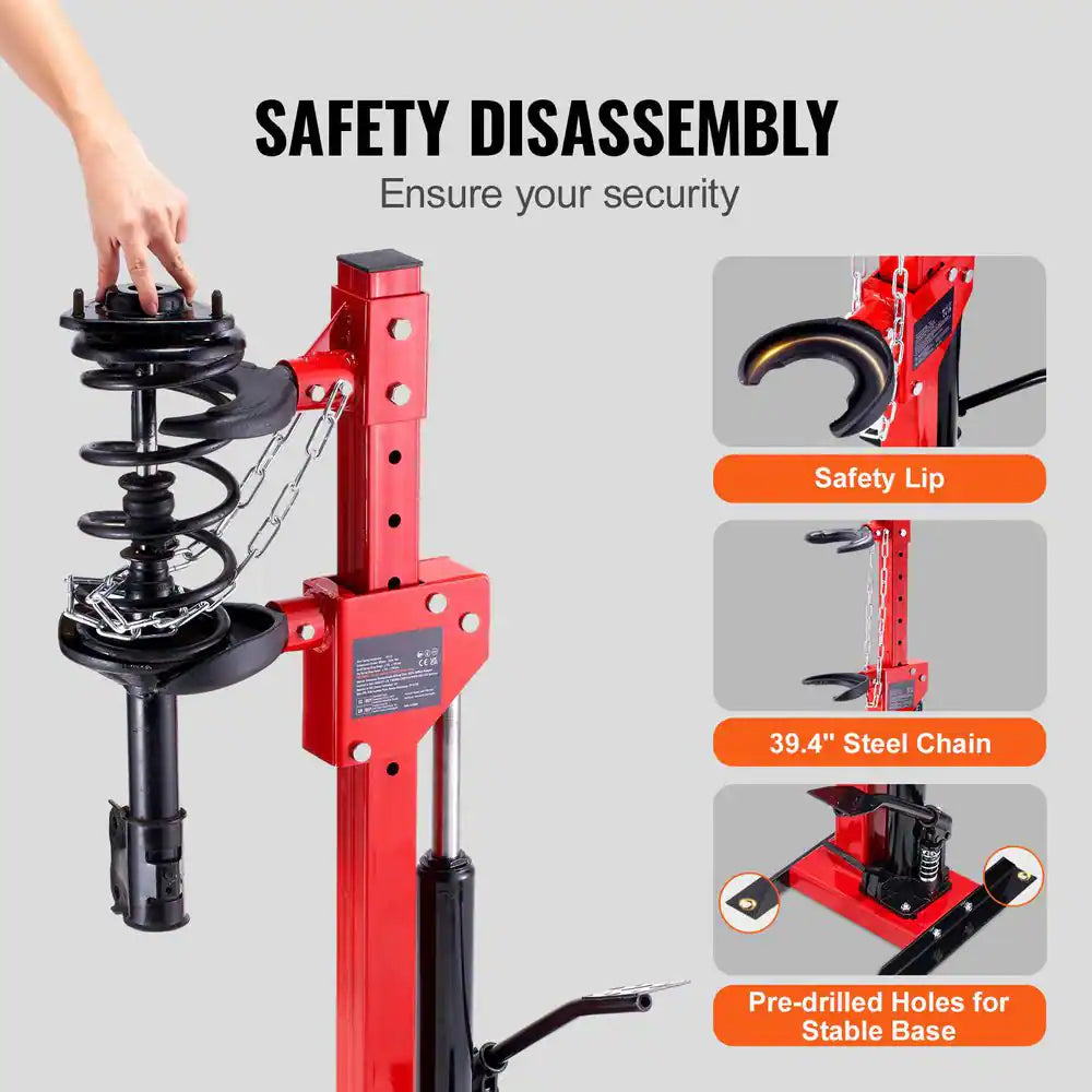 Strut Spring Compressor, 4.5 Ton/9920 LBS. Hydraulic Jack Capacity, Auto Compressor Tool, 1 Ton Rated Compression Force