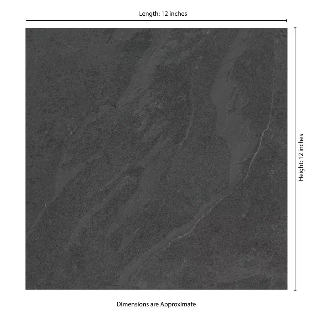 Montauk Black Classic Gauged Slate Tile, 12 In. X 12 In. Floor and Wall (10 Sq. Ft. / Case)