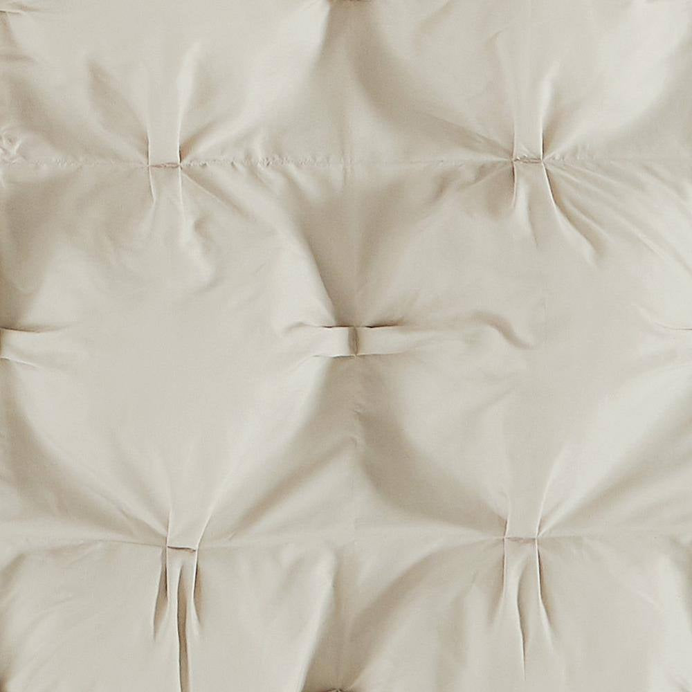 Cloud Puffer Beige Microfiber 3-Piece King Comforter Set