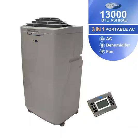6,400 (DOE) BTU Portable Air Conditioner Cools 420 Sq. Ft., Dehumidifier, Remote and Carbon Filter in Gray