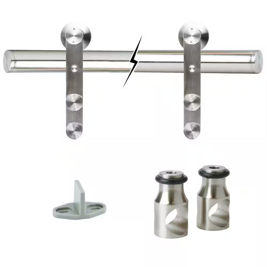 72 In. Stainless Steel Sliding Barn Door Track and Hardware Kit