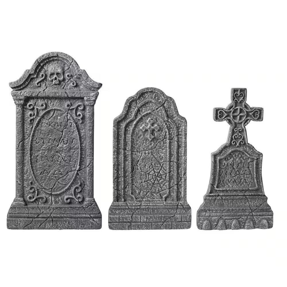 3 Piece Grave & Bones Tombstones