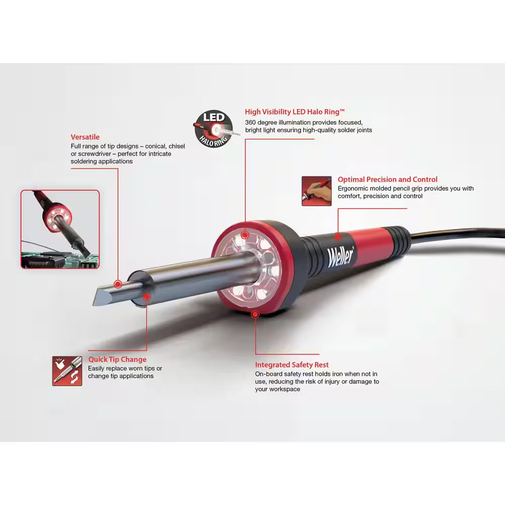 60-Watt/120-Volt Corded Soldering Iron Kit with LED Halo Ring and Universal Accessory Kit