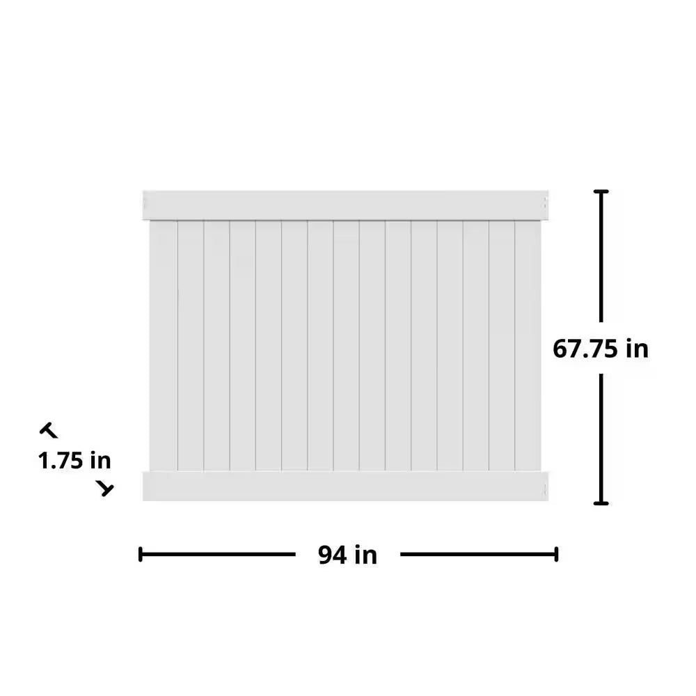 Linden 6 Ft. H X 8 Ft. W White Privacy Vinyl Fence Panel (Unassembled)