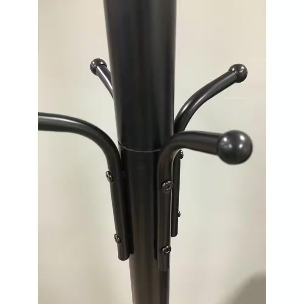 Black 8-Hook Coat Rack