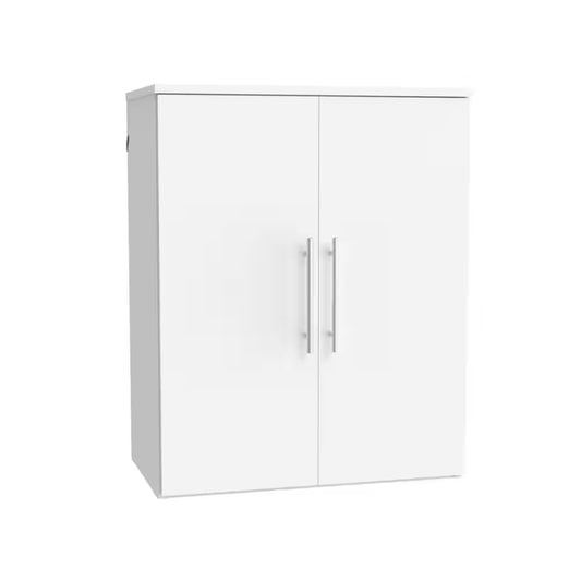 Style+ 14.59 In. D X 25.12 In. W X 31.28 In. H White Laundry Room Floating Cabinet Kit with Modern Doors