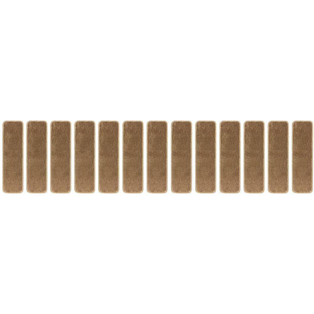 Comfy Collection Beige 8 ½ Inch X 30 Inch Indoor Carpet Stair Treads Slip Resistant Backing (Set of 13)