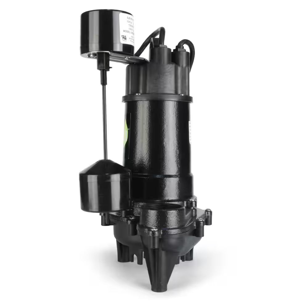 1/3 HP Cast Iron Submersible Sump Pump with Vertical Switch