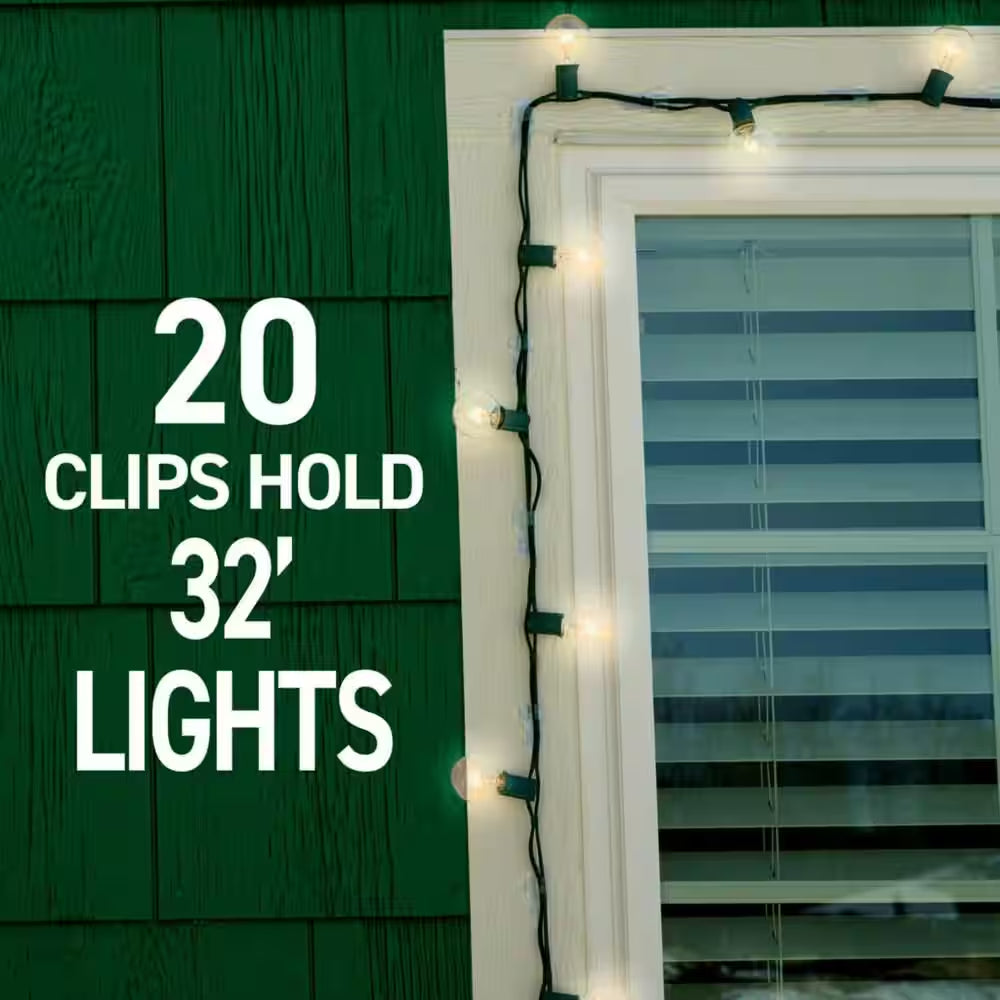 Clear Outdoor Light Clips(32 Clips, 36  Strips)