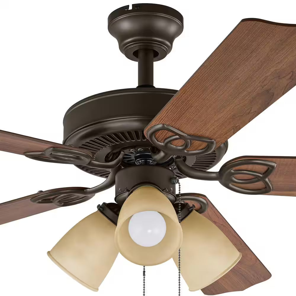 Brookhurst 52 In. LED Indoor Oil Rubbed Bronze Ceiling Fan with Light Kit