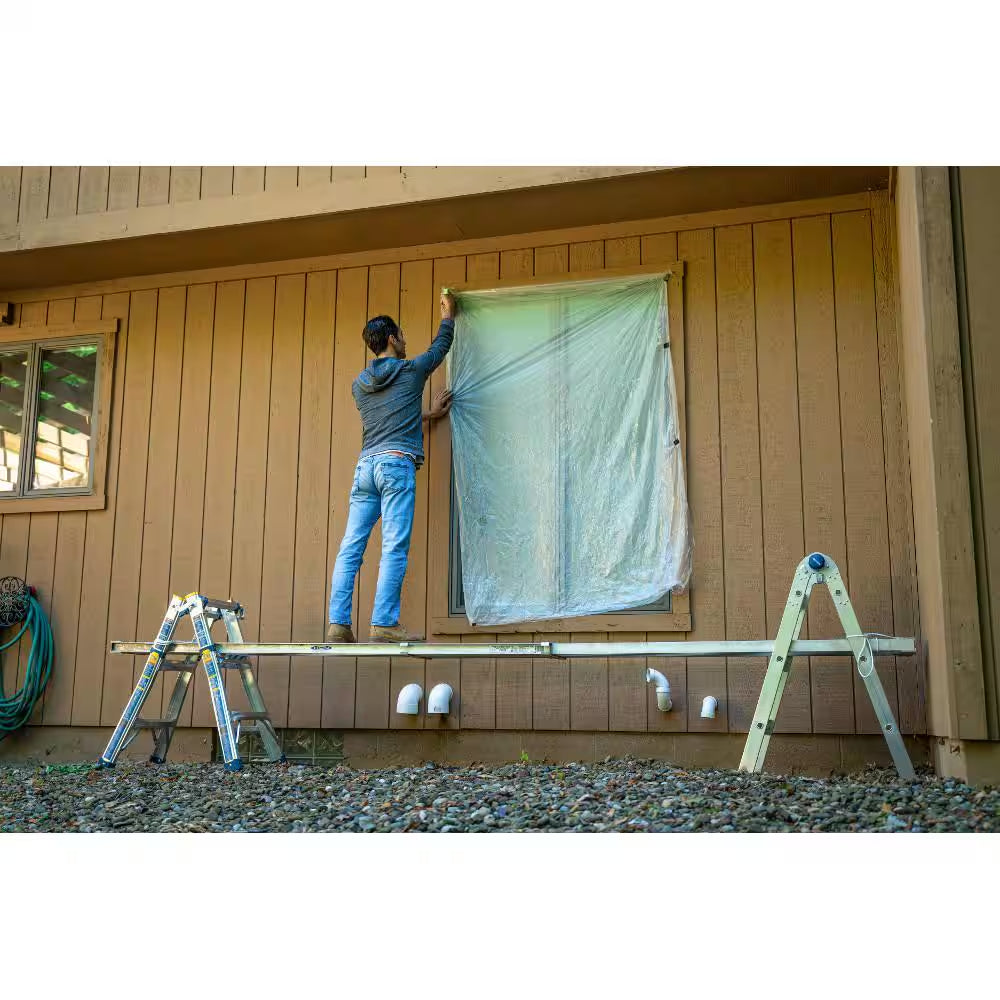 5 in 1 Multi Position Pro 14 Ft. Reach Aluminum Adjustable Multi Position Ladder, 375 Lb. Load Capacity Type IAA Duty