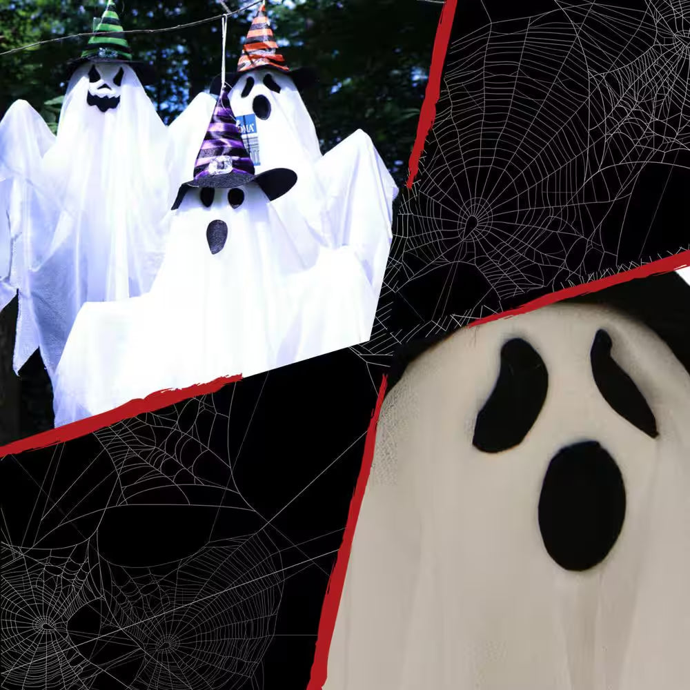 26 In. Hanging Ghosts Set of 3 Halloween Prop
