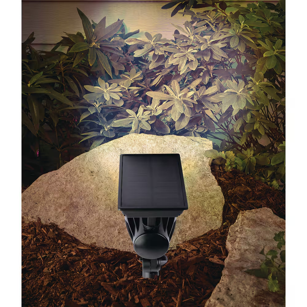 120 Lumen Black LED Weather Resistant Outdoor Solar Spot Light with Color Changing and Adjustable Head