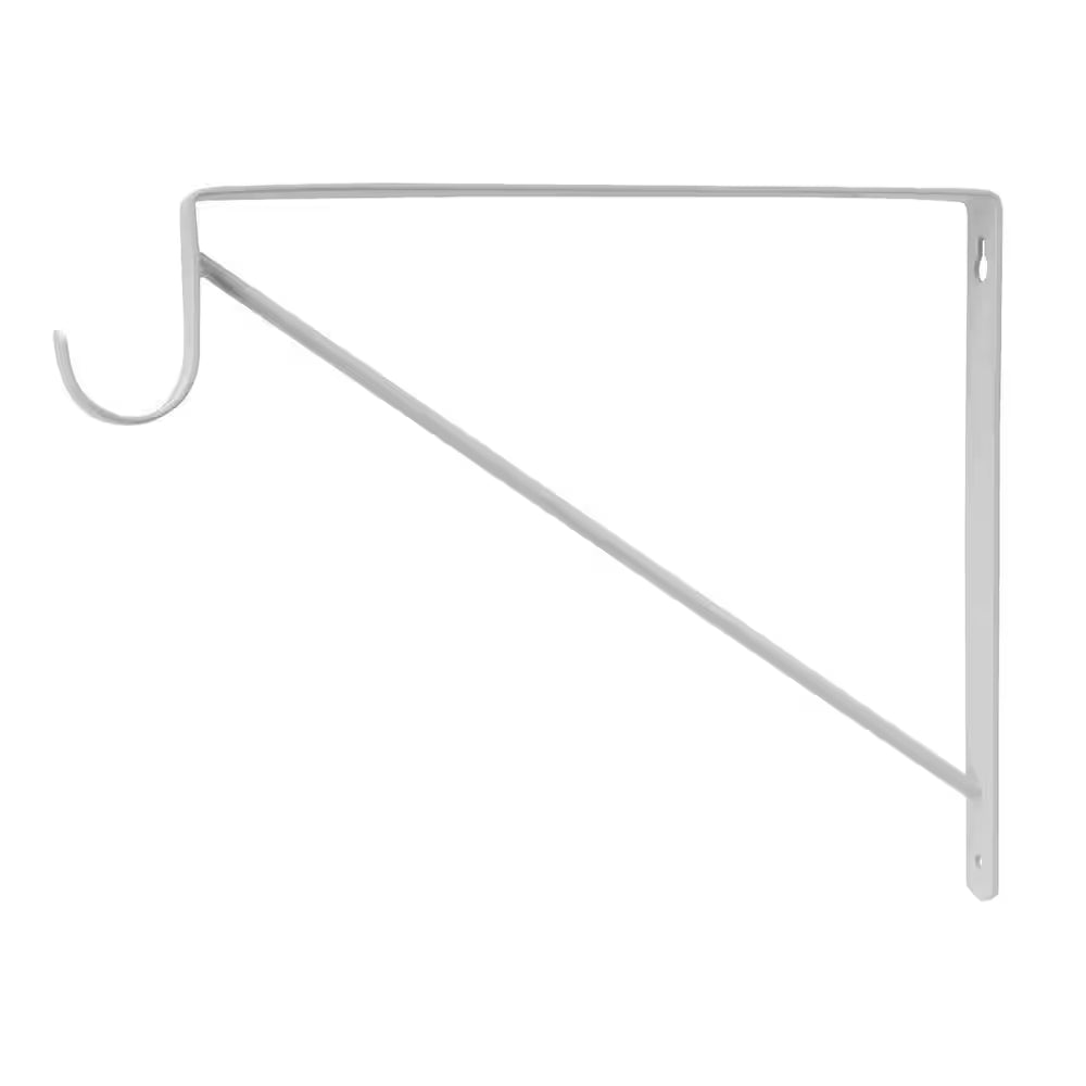 White Heavy-Duty Shelf Bracket and Rod Support