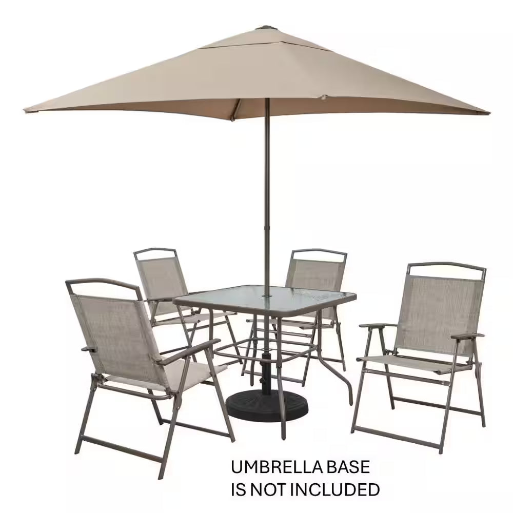 Amberview 6-Piece Sling Folding Outdoor Dining Set with Umbrella